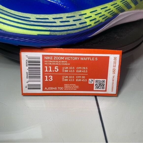 🆕 Nike	Zoom Victory 5 XC 'Volt Racer Blue'	- Mens 11.5 - Picture 2 of 11